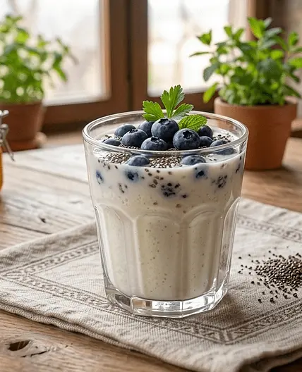 Kefir sa borovnicama i chia sjemenkama