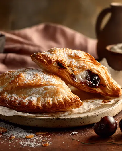Flaky Cherry Turnovers with Puff Pastry