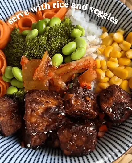 Crispy sweet-glazed tofu