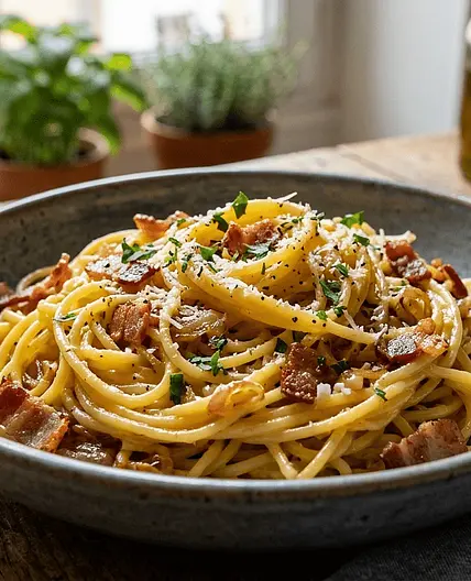 Pasta au bacon de dinde et à l'échalote