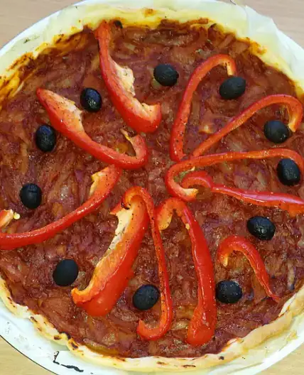 Pizza oignons et poivrons