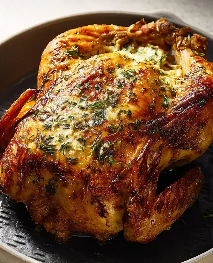 Air Fryer Christmas Chicken Herb Butter Warm Cozy Real Holiday Dinner