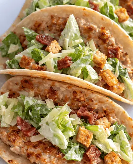 Chicken Caesar Smash Tacos