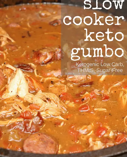 Keto Gumbo (Slow Cooker, THM:S, Low Carb, Paleo, Ketogenic, Whole30)