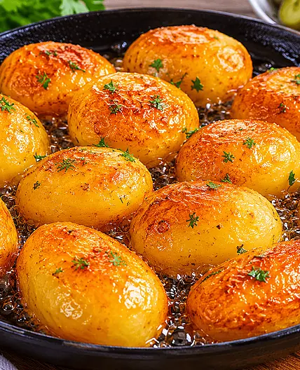 Ganze Kartoffeln in Öl frittiert