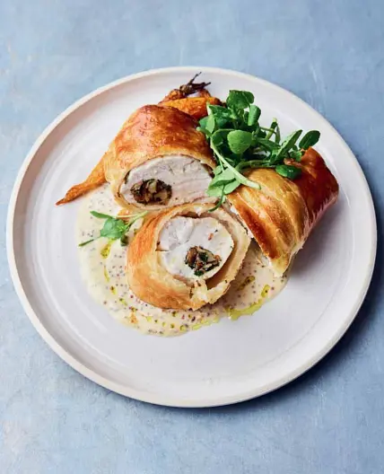 Chicken & mushroom pastry parcels
