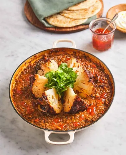 Whole roasted spiced cauli