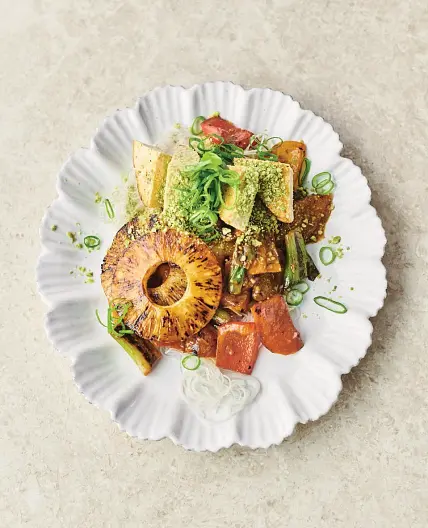 Sticky miso peppers