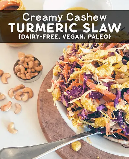 Creamy Cashew Turmeric Slaw