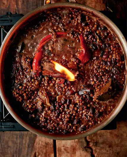 Smoky aubergine daal