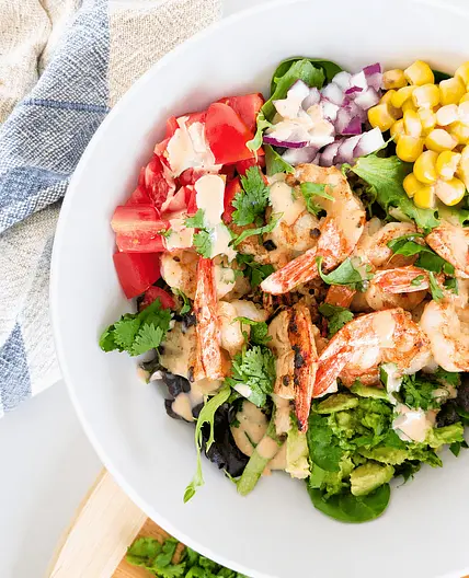 Garlic Butter Shrimp Quinoa Bowl with Yum Yum Sauce