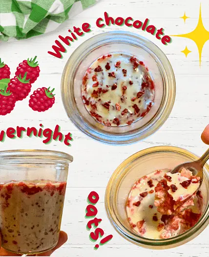 White chocolate raspberry overnight oats