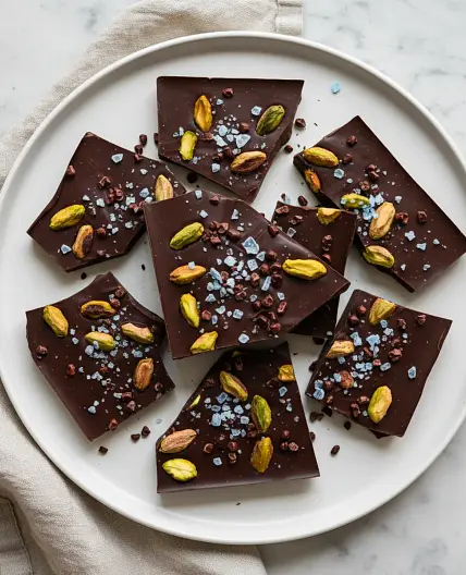 Dark Chocolate Bark with Persian Blue Salt