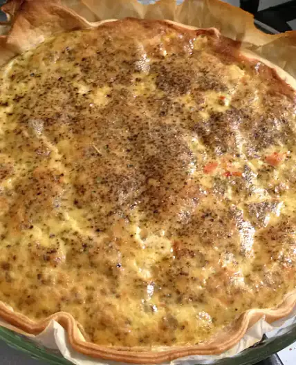 Quiche légère au saumon à la crème de soja