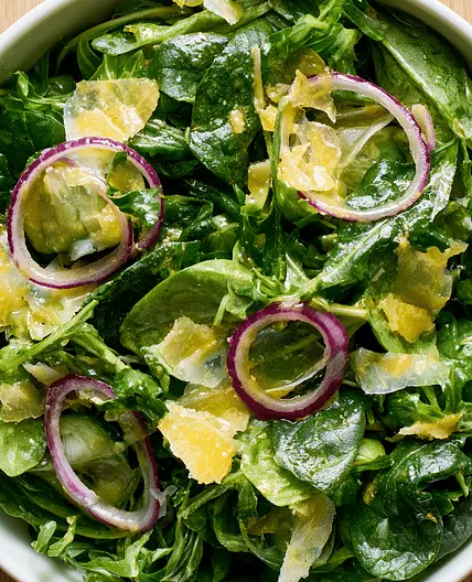 Arugula Spinach Salad With Lemon Dressing