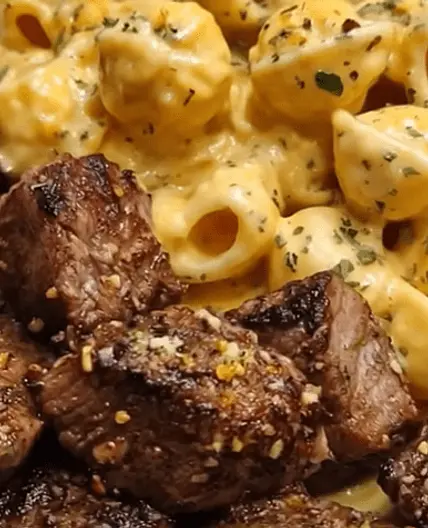 Garlic Butter Steak Bites with Jalapeño Ranch Cheddar Shells