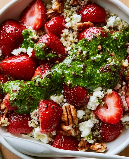Spicy Green Dressing with Strawberry Quinoa Salad