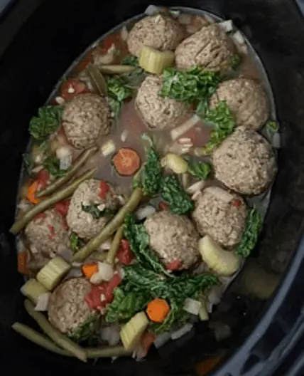Mini Turkey Meatball Veggie Soup