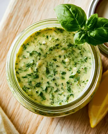 Fresh Basil Vinaigrette (5-Minute Jar Dressing)
