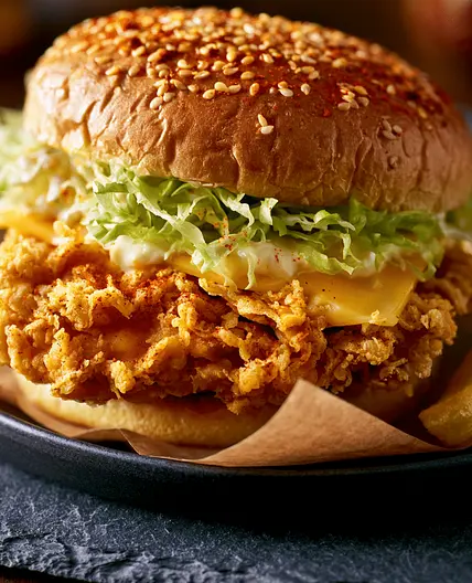 Homemade Zinger Burger (KFC Copycat Recipe)