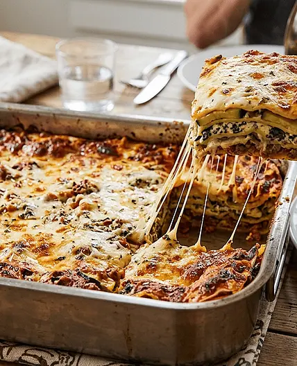 Non-Soggy Zucchini & Meat Lasagna