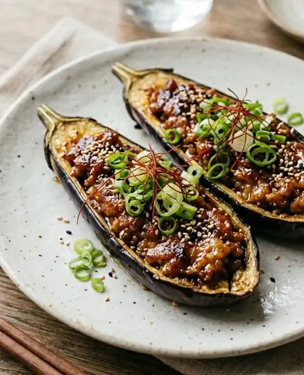 Stuffed Japanese Eggplant Recipe! Miso & Nikumiso Style