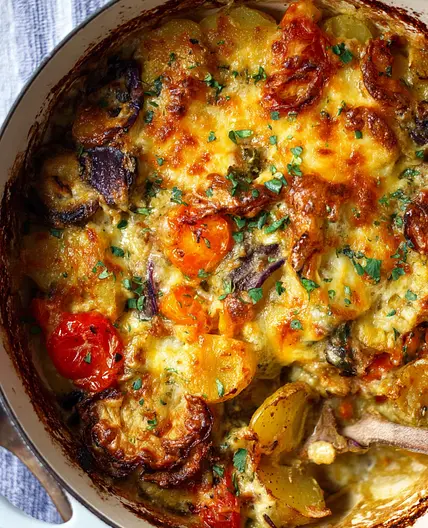 Cheesy Vegetable Potato Bake Recipe