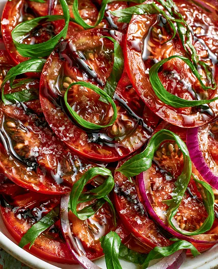 Simple Tomato Salad with Basil & Balsamic