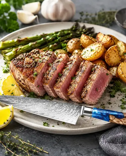Pan-Seared Tuna Steak Recipe with Garlic & Lemon