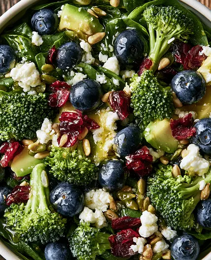 Blueberry Broccoli Spinach Salad