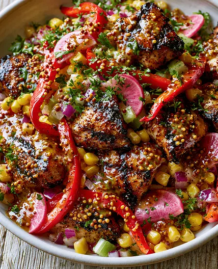 BBQ Grainy Mustard Chicken Salad (15-Minute No-Cook)