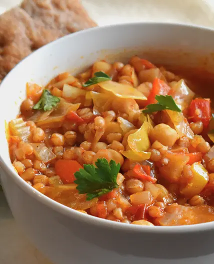 Wheatberry & Chickpea Soup