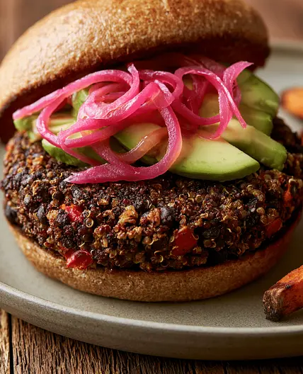 Quinoa Black Bean Burger (Baked, 301 Cal)