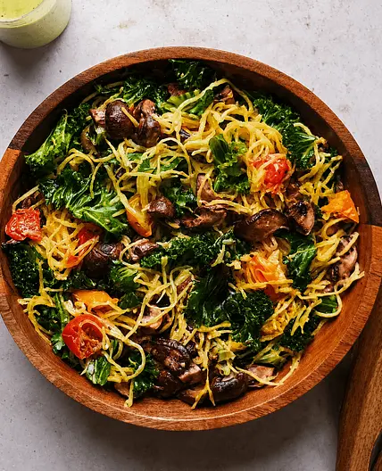 Spaghetti Squash with Roasted Veggies Salad