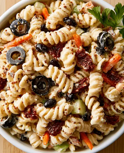 Creamy Vegan Pasta Salad with Black Beans