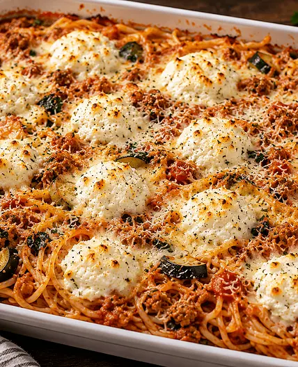 Chicken, Zucchini, & Ricotta Pasta Bake