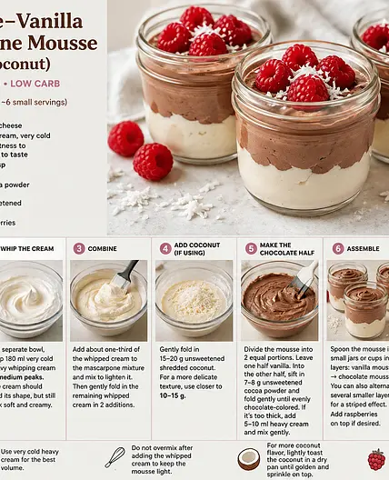 Chocolate-Vanilla Mascarpone Mousse with Optional Coconut