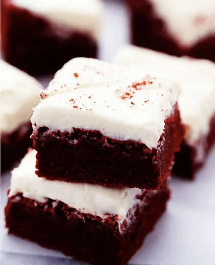 Red Velvet Brownies w/ Cream Cheese Icing