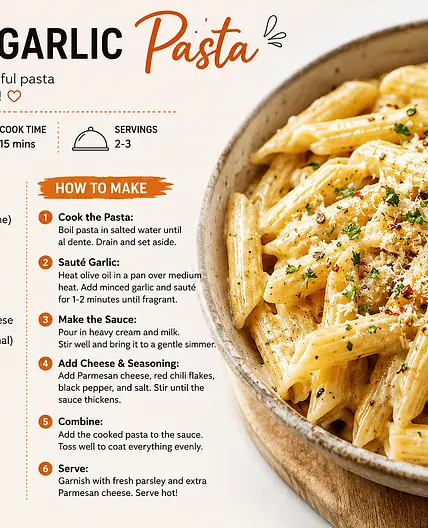 Creamy Garlic Pasta Recipe