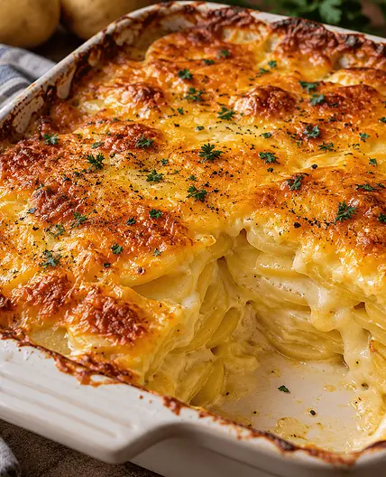 Extra-Cheesy Cheddar Potatoes Au Gratin