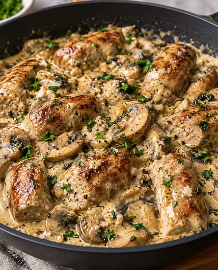 Creamy Sausage, Mushroom & Garlic