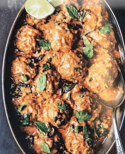 Turkey meatballs in coconut red curry
