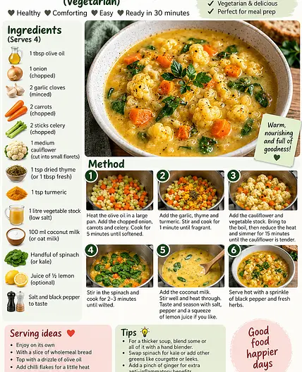 Lolo's Anti-Inflammatory Cauliflower Soup (Vegetarian)