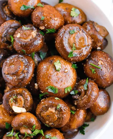 Roasted Garlic Mushrooms with Butter
