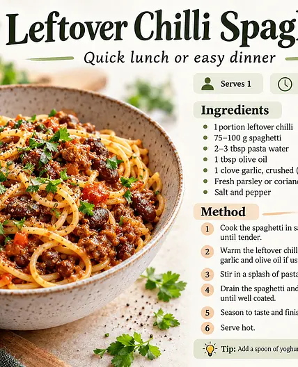 Lolo's Leftover Chilli Spaghetti