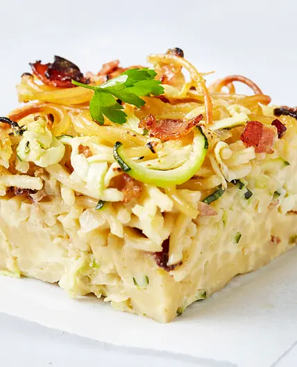 Savoury carbonara slice recipe