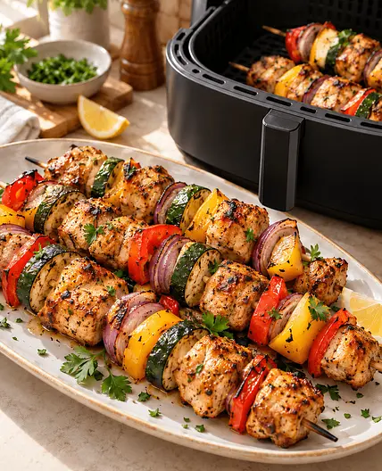 exican Citrus‑Garlic Adobo Chicken Thigh Kabobs (Air Fryer)