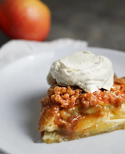 Sour Cream Apple Pie with Gingered Whipped Cream