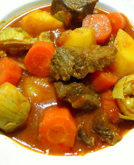 Receta de estofado de ternera con verduras