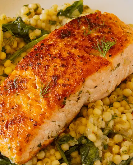 One-Pan Herby Salmon and Couscous